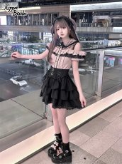 画像12: 【PuppetBombs】Q282 ダブルハートコルセット風ティアードスカパン (12)