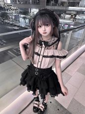 画像8: 【PuppetBombs】Q282 ダブルハートコルセット風ティアードスカパン (8)