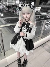 画像5: 【Puppet Bombs】Q444 オープンショルダーレースワンピース  (5)