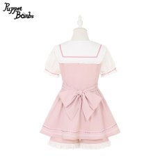 画像2: 【PuppetBombs】Q448はしごレースリボンセーラーセットアップ (2)