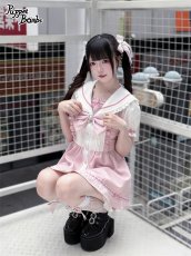 画像9: 【PuppetBombs】Q448はしごレースリボンセーラーセットアップ (9)