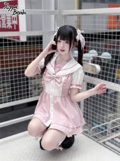 画像10: 【PuppetBombs】Q448はしごレースリボンセーラーセットアップ (10)