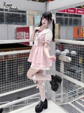 画像7: 【PuppetBombs】Q448はしごレースリボンセーラーセットアップ (7)