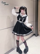 画像9: 【Puppet Bombs】Q449 ダブルラインセーラーワンピース (9)