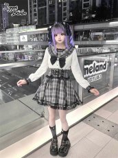 画像7: 【Puppet Bombs】Q450チェックフリルセーラーブラウス (7)