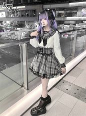 画像9: 【Puppet Bombs】Q450チェックフリルセーラーブラウス (9)