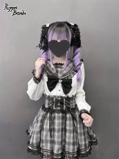 画像4: 【Puppet Bombs】Q450チェックフリルセーラーブラウス (4)