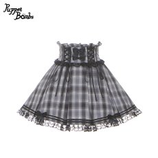 画像1: 【Puppet Bombs】Q451ボックスプリーツチェックスカート (1)