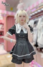 画像13: 【PuppetBombs】Q454 ピンストライプ半袖セットアップ (13)