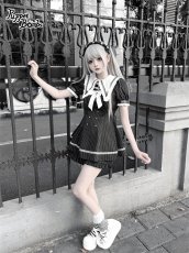 画像4: 【送料無料】Q454 ピンストライプ半袖セットアップ《予約受付》 (4)