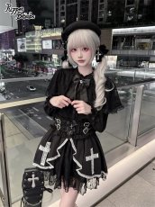 画像5: 【Puppet Bombs】Q459レースクロスフロントカシュクールスカート (5)