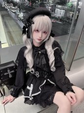 画像3: 【Puppet Bombs】Q459レースクロスフロントカシュクールスカート (3)