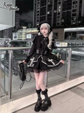 画像8: 【Puppet Bombs】Q459レースクロスフロントカシュクールスカート (8)