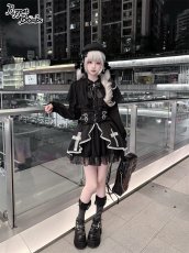 画像9: 【Puppet Bombs】Q459レースクロスフロントカシュクールスカート (9)