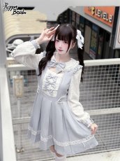 画像6: 【PuppetBombs】Q460胸元シャーリング3連リボンワンピース (6)