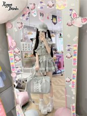 画像8: 【PuppetBombs】Q461 リボンデコレーションレースアップ半袖パーカー (8)