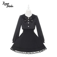 画像1: 【Puppet Bombs】Q463  チェックレイヤード風ワンピース (1)