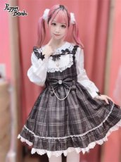 画像11: 【PuppetBombs】Q466 レイヤード風チェックワンピース (11)