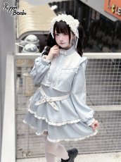 画像9: 【PuppetBombs】Q467 レイヤード風フリルジャージワンピース (9)