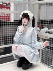 画像12: 【PuppetBombs】Q467 レイヤード風フリルジャージワンピース (12)