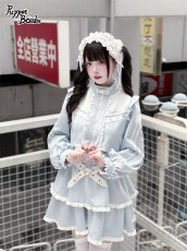 画像6: 【PuppetBombs】Q467 レイヤード風フリルジャージワンピース (6)