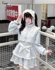 画像7: 【PuppetBombs】Q467 レイヤード風フリルジャージワンピース (7)