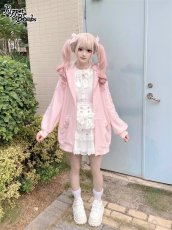 画像5: 【Puppet Bombs】Q468 リボンデコレーションフリルうさ耳パーカー (5)