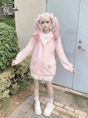 画像8: 【Puppet Bombs】Q468 リボンデコレーションフリルうさ耳パーカー (8)