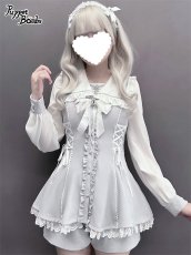 画像7: 【Puppet Bombs】Q469 フロントフリルセーラーセットアップ (7)