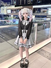 画像7: 【Puppet Bombs】Q470 レース切り替えパフ長袖ブラウス (7)