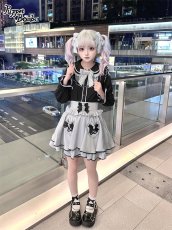 画像8: 【Puppet Bombs】Q470 レース切り替えパフ長袖ブラウス (8)