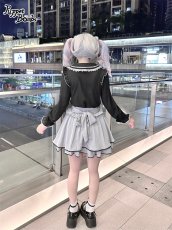 画像9: 【Puppet Bombs】Q470 レース切り替えパフ長袖ブラウス (9)