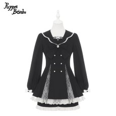 画像1: 【Puppet Bombs】Q472 リボンボックスプリーツセットアップ (1)