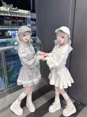 画像6: 【Puppet Bombs 】Q478 リボンデコレーションレースアップパーカー (6)