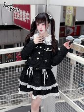 画像4: 【Puppet Bombs】Q482 ハートボタンツイードジャケット (4)