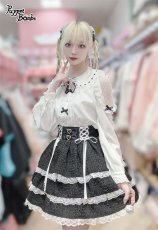 画像12: 【PuppetBombs】Q480 ショルダーレース切り替えリボンブラウス (12)