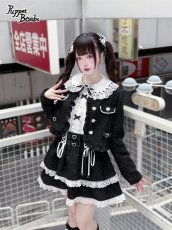 画像3: 【Puppet Bombs】Q482 ハートボタンツイードジャケット (3)