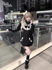 画像6: 【Puppet Bombs】Q483 リボンデコヨーク切り替えパーカー (6)