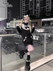 画像7: 【Puppet Bombs】Q483 リボンデコヨーク切り替えパーカー (7)