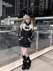 画像8: 【Puppet Bombs】Q483 リボンデコヨーク切り替えパーカー (8)