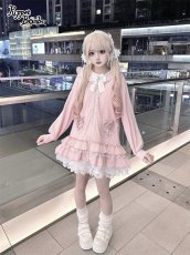 画像9: 【Puppet Bombs】Q484 たっぷりフリルのうさ耳レースアップパーカー (9)