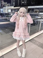 画像7: 【Puppet Bombs】Q484 たっぷりフリルのうさ耳レースアップパーカー (7)