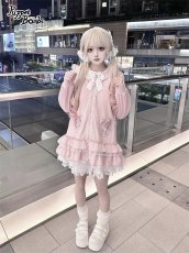 画像5: 【Puppet Bombs】Q484 たっぷりフリルのうさ耳レースアップパーカー (5)