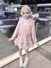 画像8: 【Puppet Bombs】Q484 たっぷりフリルのうさ耳レースアップパーカー (8)