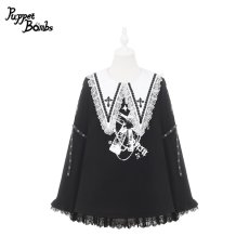 画像1: 【Puppet Bombs】Q485 ダーククロスカジュアルトップス  (1)