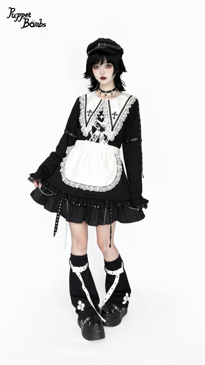 画像2: 【Puppet Bombs】QS199  クロスベルトレッグウォーマー (2)