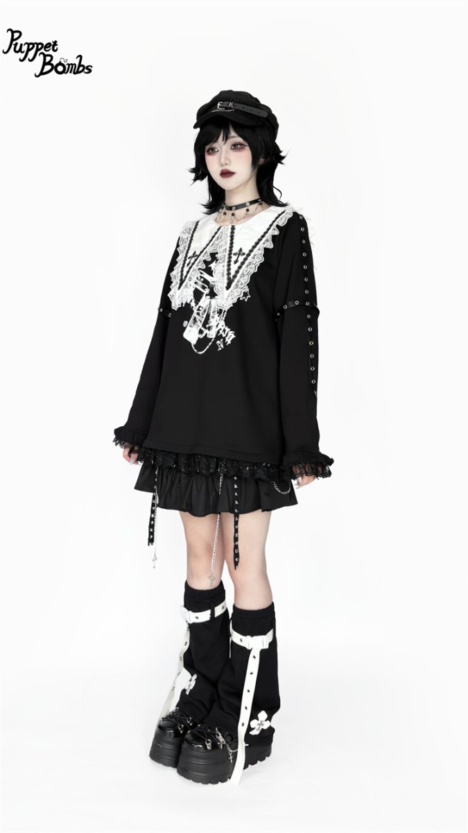 画像9: 【Puppet Bombs】QS199  クロスベルトレッグウォーマー (9)