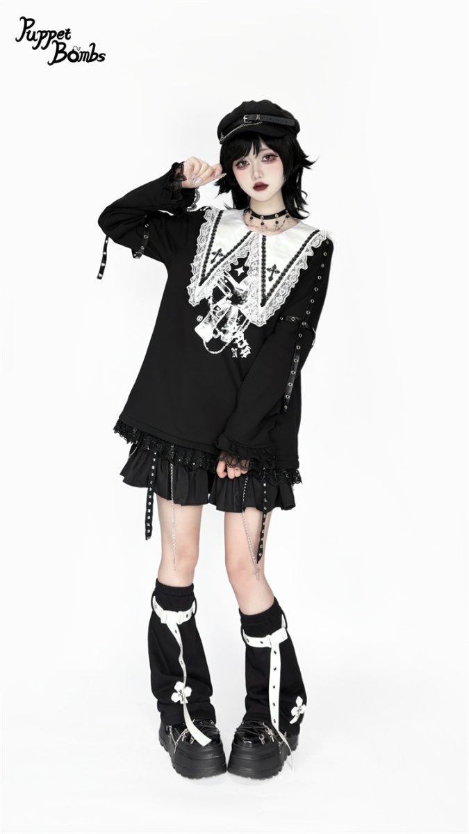 画像6: 【Puppet Bombs】QS199  クロスベルトレッグウォーマー (6)