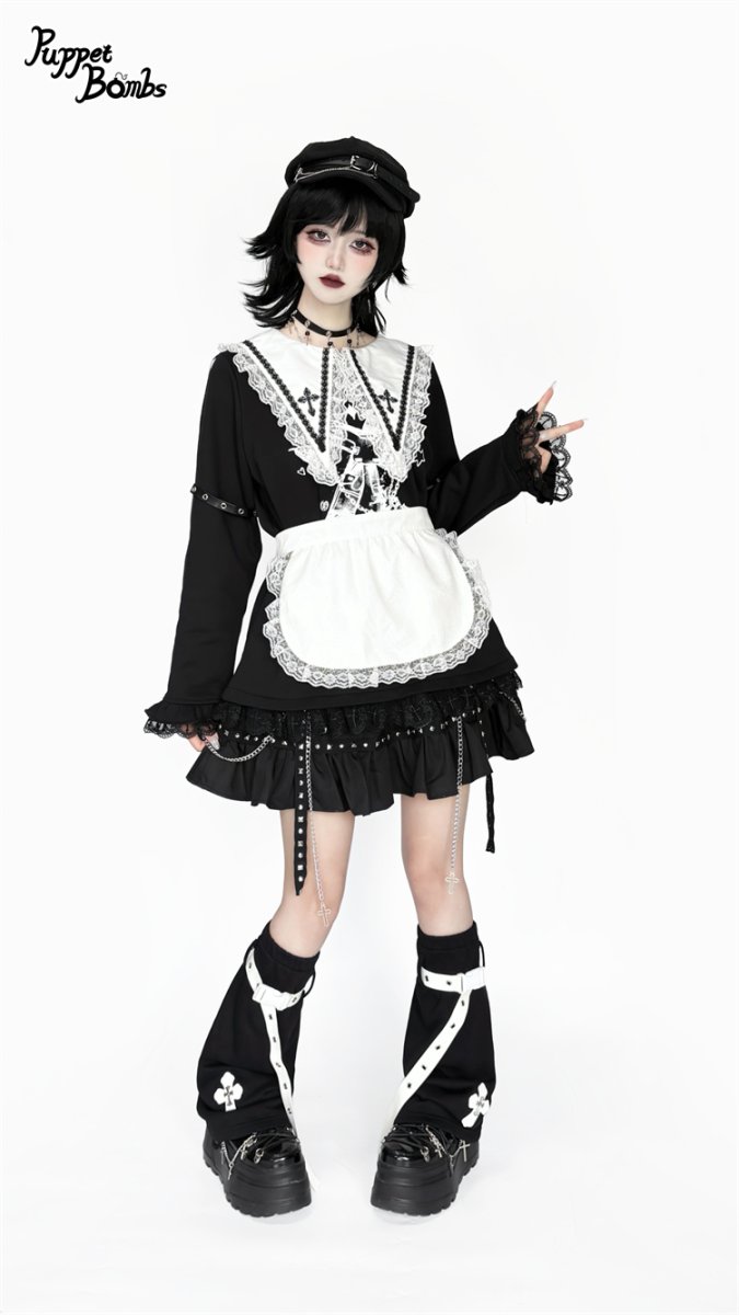 画像4: 【Puppet Bombs】QS199  クロスベルトレッグウォーマー (4)