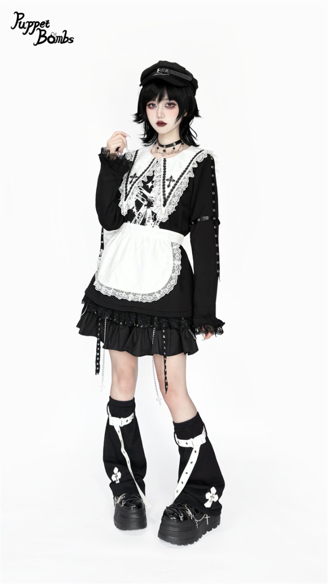 画像3: 【Puppet Bombs】QS199  クロスベルトレッグウォーマー (3)